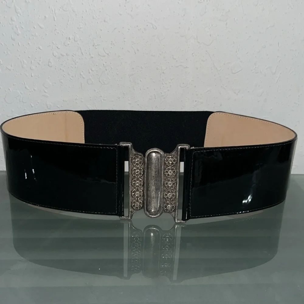Leatherock women’s 3” Leather elastic back belt Festival Boho